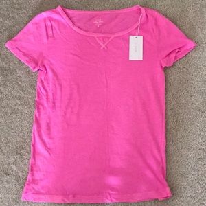 NWT J Crew neon pink tee